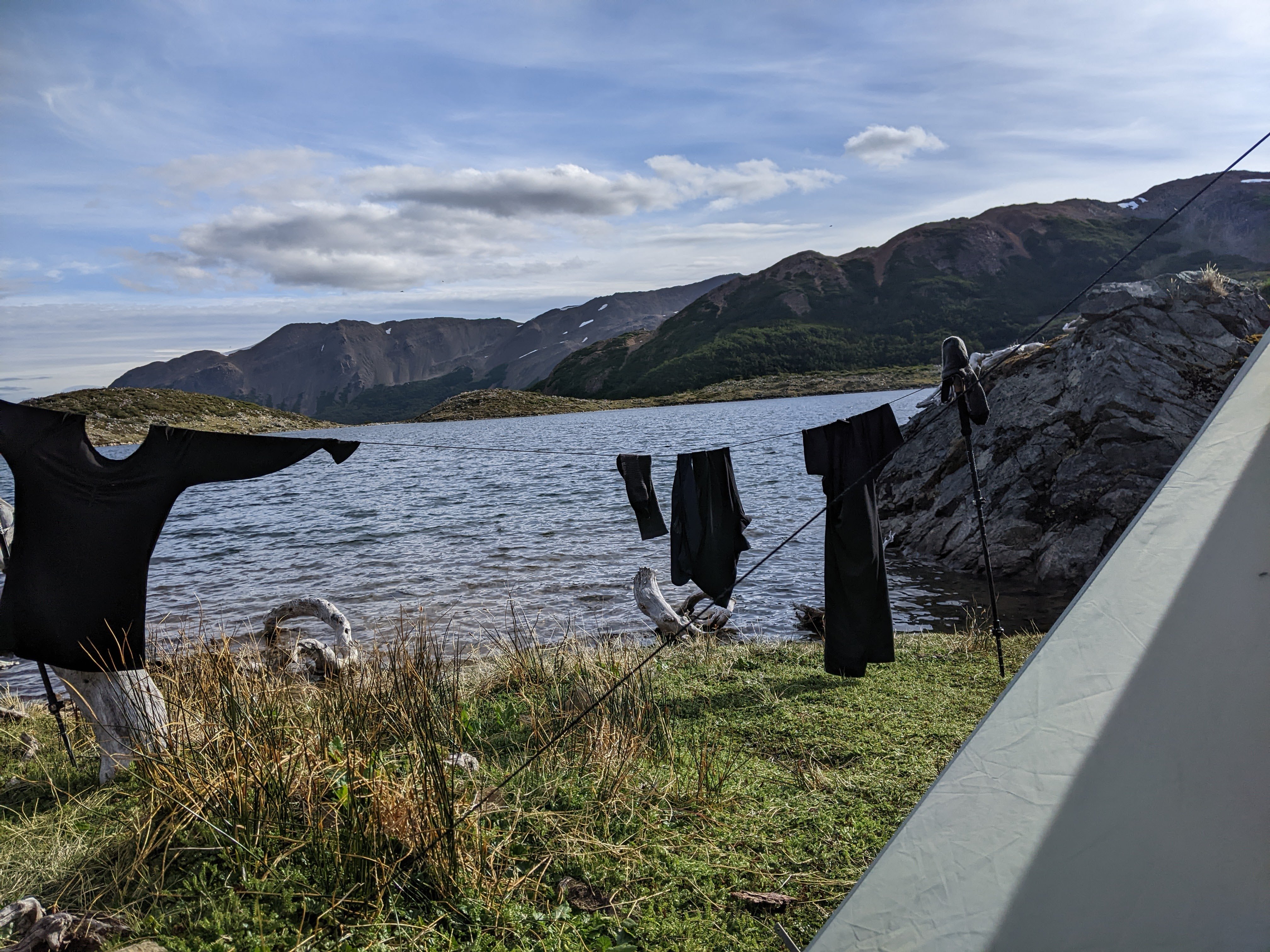 Clothes drying near the tent