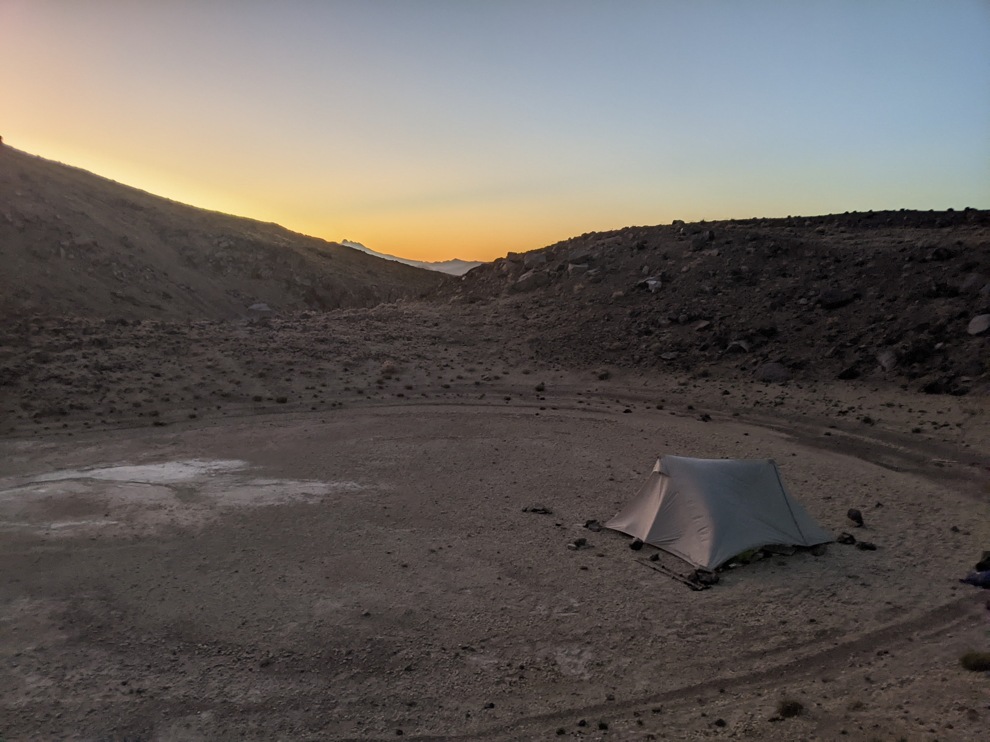 A perfect camping spot near the Volcan Quetrupillán